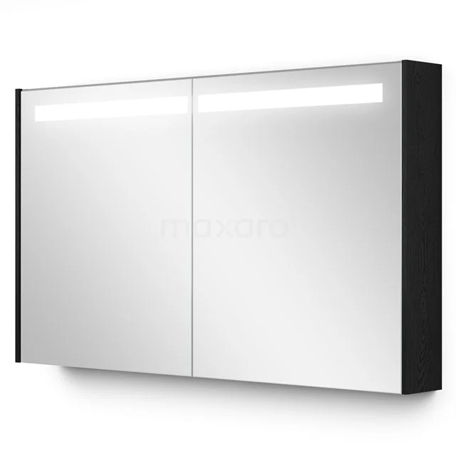 Spiegelkast Met Verlichting Modulo 120x70cm Zwart Eiken K99-1200-59008-31