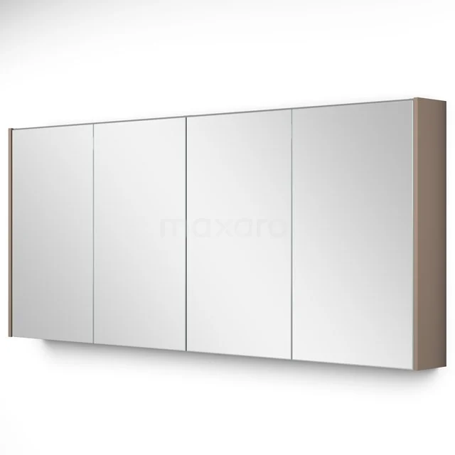 Spiegelschrank mit Beleuchtung Modulo 157.6x70cm Taupe K99-1600-59009-02 Breiter Badezimmer Spiegelschrank mit 4 Türen, Holzverarbeitung und minimalistischem Design für optimalen Stauraum.