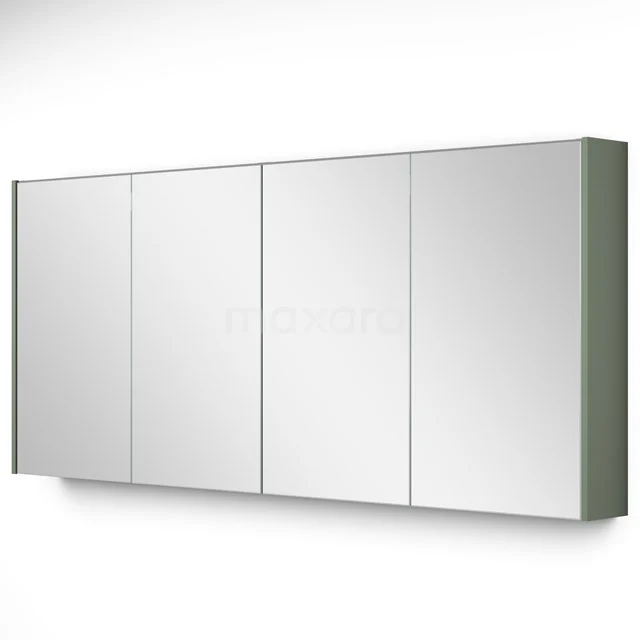 Spiegelschrank mit Beleuchtung Modulo 157.6x70cm Salbeigrün K99-1600-59009-12 Luxe Badschrank mit Spiegeltüren, vierteiliges Design, Aluminiumgehäuse, ideal für moderne Badezimmerlagerung.