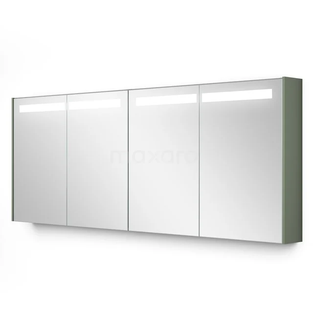 Spiegelschrank mit Beleuchtung Modulo 177.6x70cm Salbeigrün K99-1800-59008-12 Moderne Spiegelschrank mit LED-Beleuchtung, vier Türen und Aluminiumgehäuse für stilvolle Badezimmerlagerung.