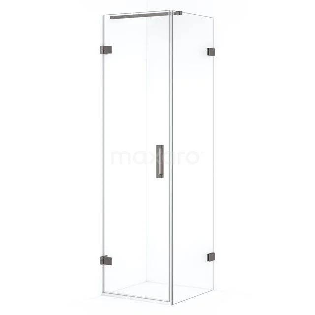 Diamond Shower enclosure | 60x50 cm Black metal Clear glass Pivot door Rectangle CDA210605120ZM