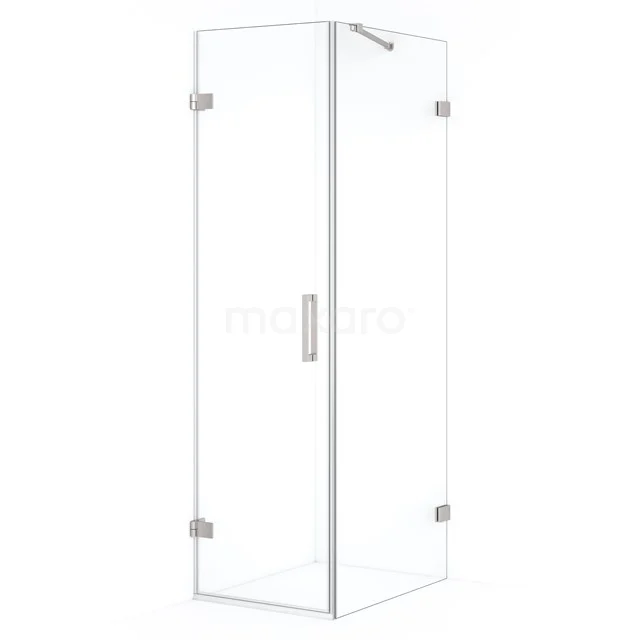 Diamond Shower enclosure | 80x60 cm Stainless steel Clear glass Pivot door Rectangle CDA210608220BR