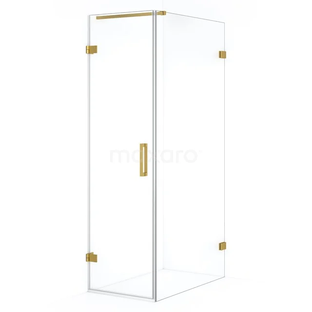 Diamond Douchecabine | 100x60 cm Goud Helder glas Draaideur Rechthoek CDA210610120GG