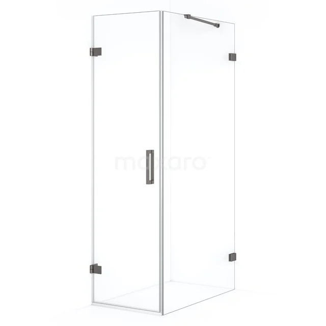 Diamond Douchecabine | 100x60 cm Zwart metaal Helder glas Draaideur Rechthoek CDA210610220ZM