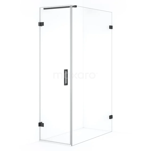 Diamond Shower enclosure | 120x60 cm Black chrome Clear glass Pivot door Rectangle CDA210612120BC