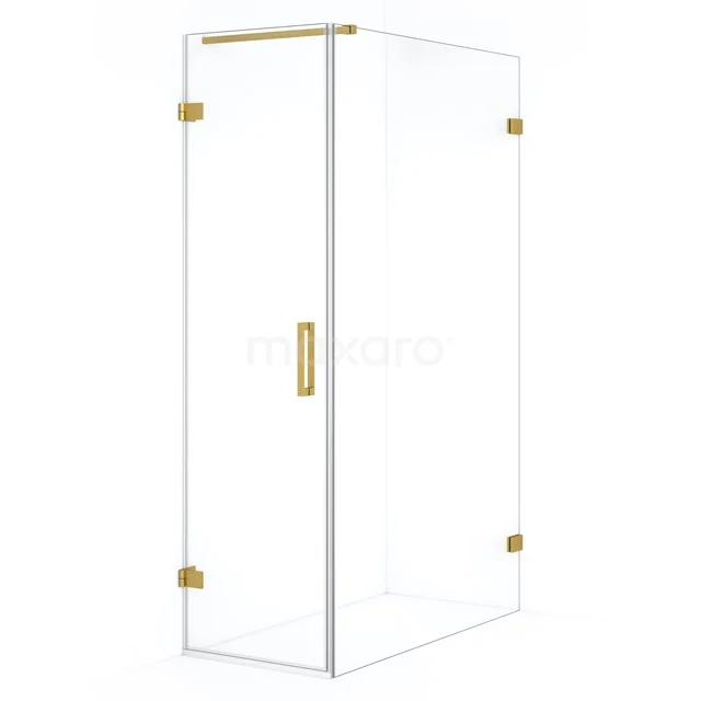 Diamond Douchecabine | 110x60 cm Goud Helder glas Draaideur Rechthoek CDA210611120GG