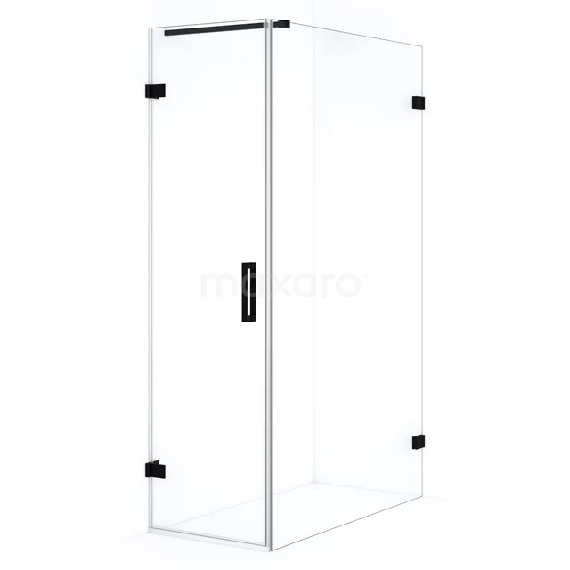 Diamond Shower enclosure | 120x60 cm Matte black Clear glass Pivot door Rectangle CDA210612120MB