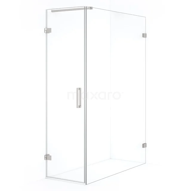 Diamond Duschkabine | 140x60 cm Edelstahl Drehtür Rechteck CDA210614120BR Glas Duschkabine mit Eckeinstieg, Klarglas und mattsilbernen Profilen, ideal für ein modernes Badezimmer.