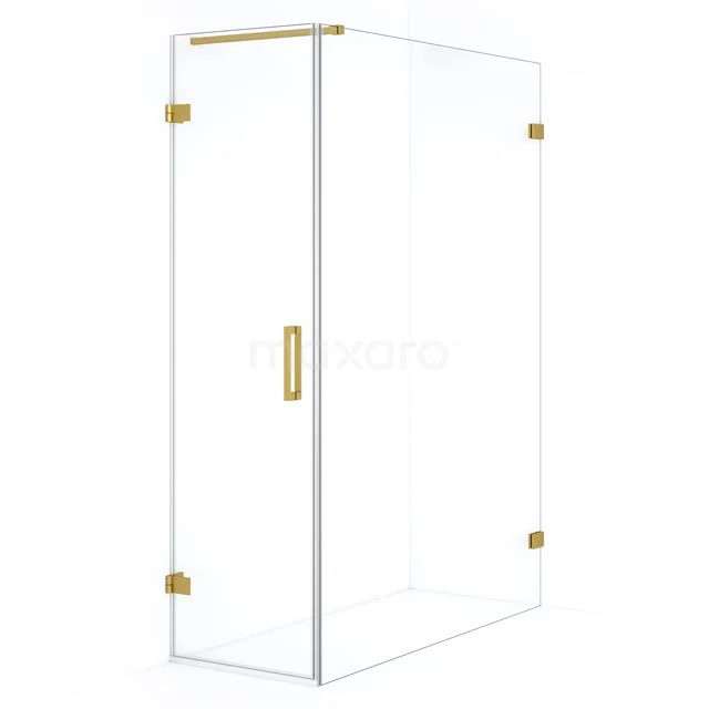 Diamond Shower enclosure | 140x60 cm Gold Clear glass Pivot door Rectangle CDA210614120GG