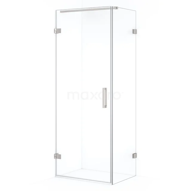 Diamond Shower cabin | 80x60 cm Stainless steel Clear glass Pivot door Rectangle CDA210806120BR Shower enclosure with corner step, clear glass safety glass, chrome hinges and Handle, modern design for the bathroom.