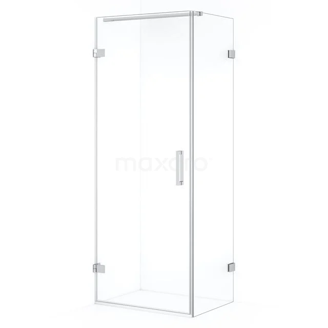 Glass shower enclosure rectangular, clear glass, aluminium fittings, ideal for modern bathroom design.