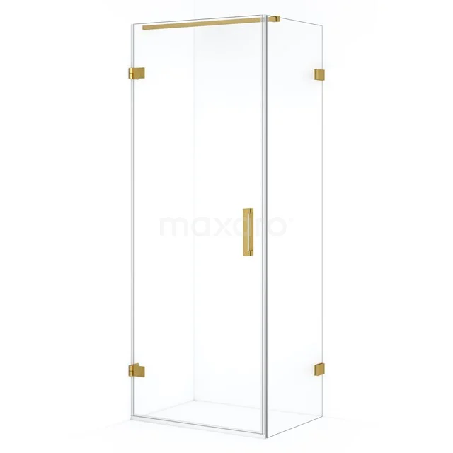 Diamond Shower enclosure | 80x60 cm Gold Clear glass Pivot door Rectangle CDA210806120GG
