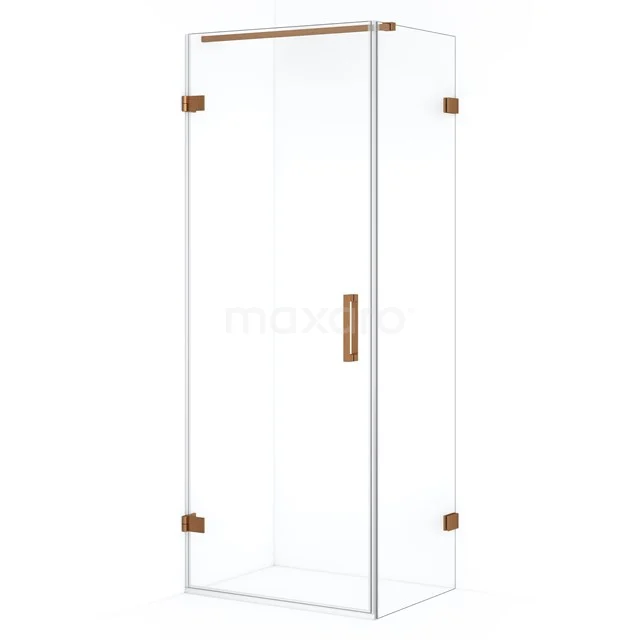 Diamond Shower enclosure | 70x50 cm Copper Clear glass Pivot door Rectangle CDA210705120KP