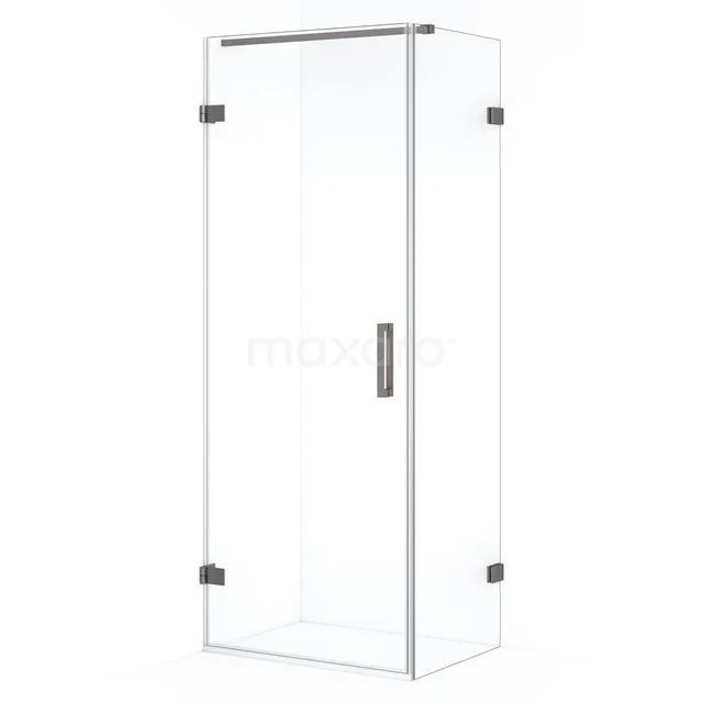 Diamond Douchecabine | 80x50 cm Zwart metaal Helder glas Draaideur Rechthoek CDA210805120ZM