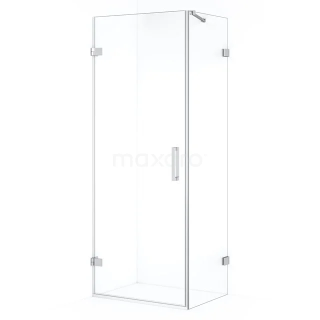 Diamond Duschkabine | 80x50 cm Chrom Drehtür Rechteck CDA210805220C Glas Duschkabine mit Tür, Eckmodell in Klarglas, minimalistisches Design, perfekt für moderne Bäder.
