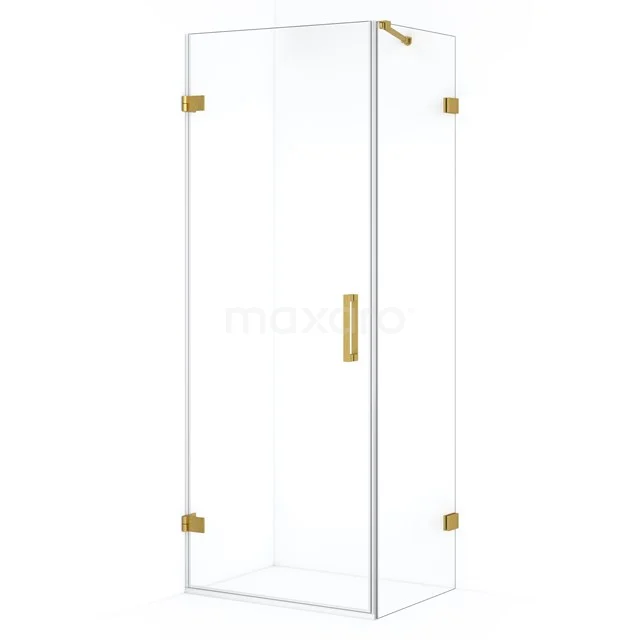 Diamond Duschkabine | 70x50 cm Gold Drehtür Rechteck CDA210705220GG Glas Duschkabine mit goldfarbenen Scharnieren und Haltegriff, elegantes Design für ein luxuriöses Badezimmerinterieur.