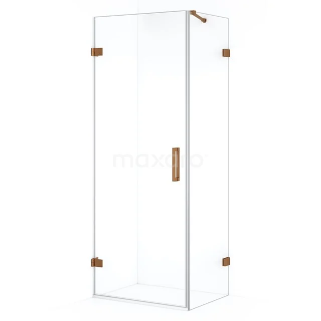 Diamond Shower enclosure | 70x60 cm Copper Clear glass Pivot door Rectangle CDA210706220KP