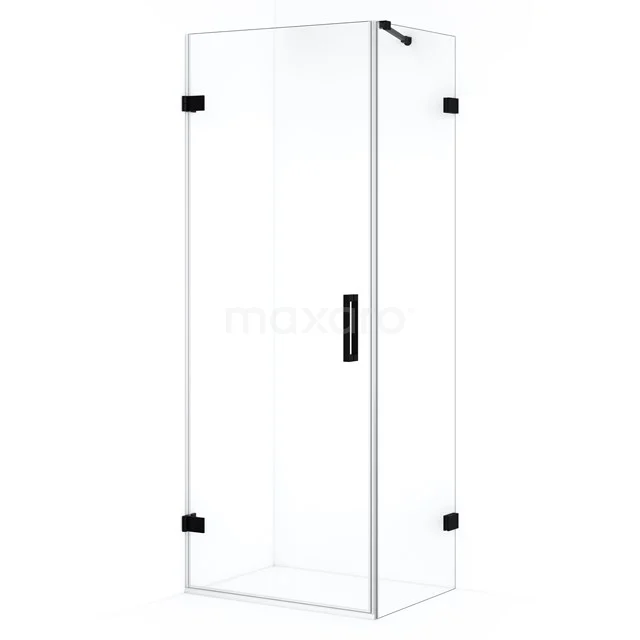 Diamond Shower enclosure | 70x50 cm Matte black Clear glass Pivot door Rectangle CDA210705220MB