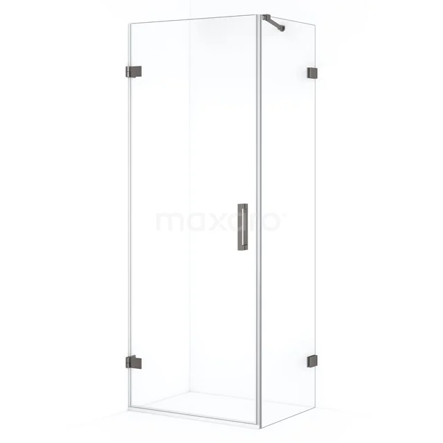 Diamond Douchecabine | 80x50 cm Zwart metaal Helder glas Draaideur Rechthoek CDA210805220ZM