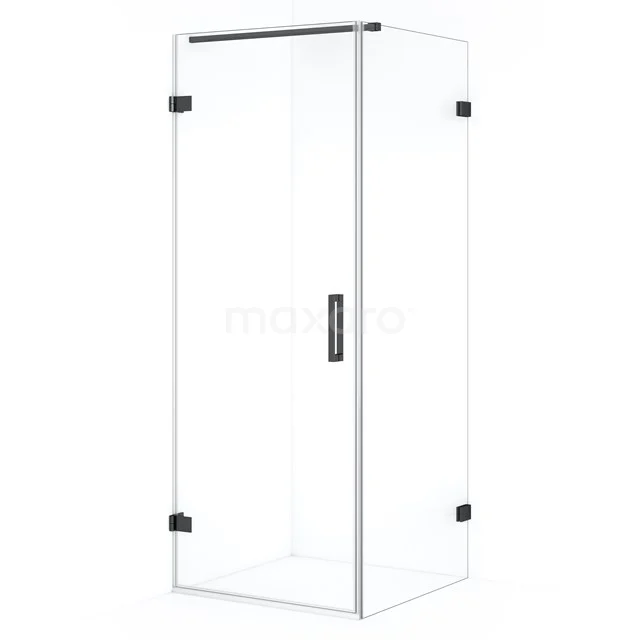 Diamond Douchecabine | 80x70 cm Zwart chroom Helder glas Draaideur Rechthoek CDA210708120BC