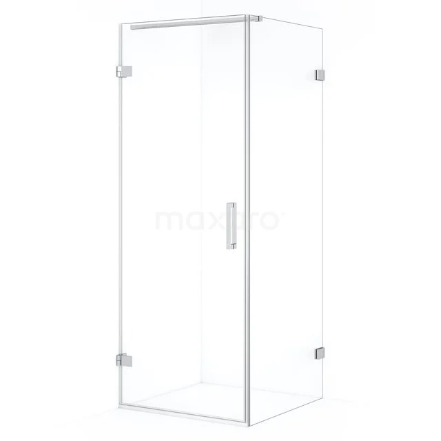 Glas Duschkabine mit Klarglas, quadratisches Design und rostfreien Scharnieren, perfekt für ein modernes Badezimmer.