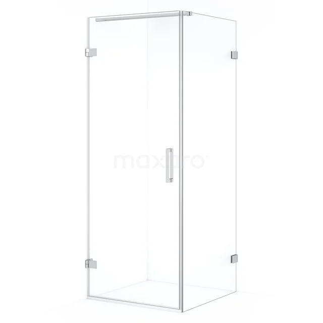 Diamond Shower enclosure | 80x70 cm Chrome Clear glass Pivot door Rectangle CDA210708120C