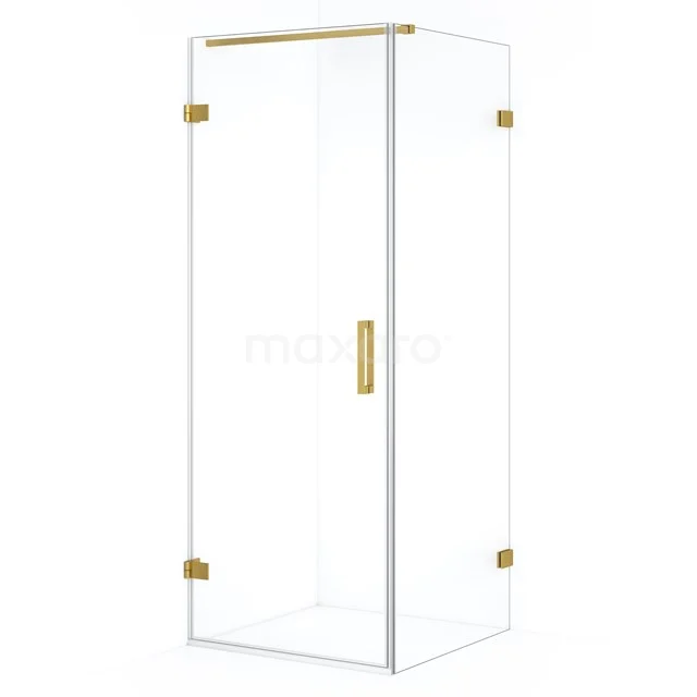 Diamond Douchecabine | 80x70 cm Goud Helder glas Draaideur Rechthoek CDA210708120GG