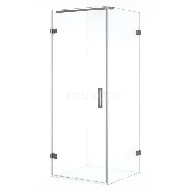 Diamond Shower enclosure | 80x70 cm Black metal Clear glass Pivot door Rectangle CDA210708120ZM