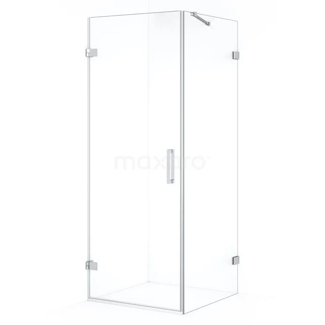 Diamond Shower enclosure | 80x80 cm Chrome Clear glass Pivot door Square CDA210808220C
