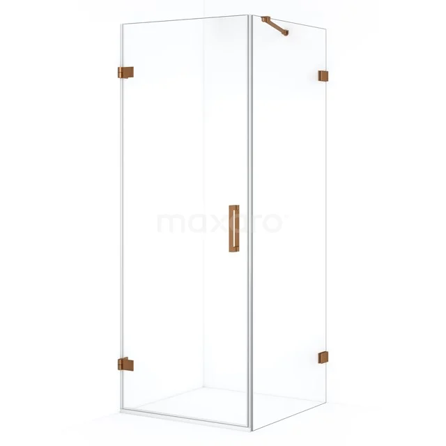 Diamond Shower enclosure | 80x80 cm Copper Clear glass Pivot door Square CDA210808220KP