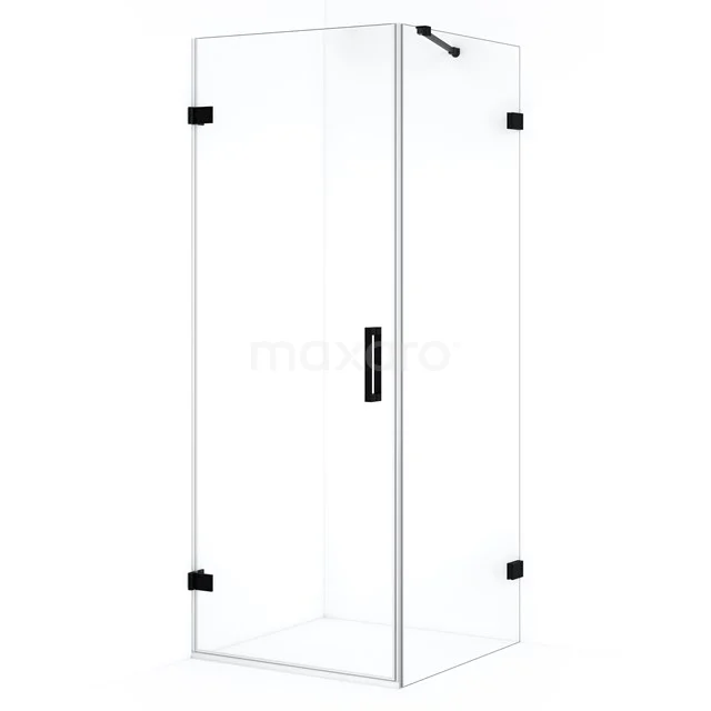 Diamond Shower enclosure | 80x70 cm Matte black Clear glass Pivot door Rectangle CDA210708220MB