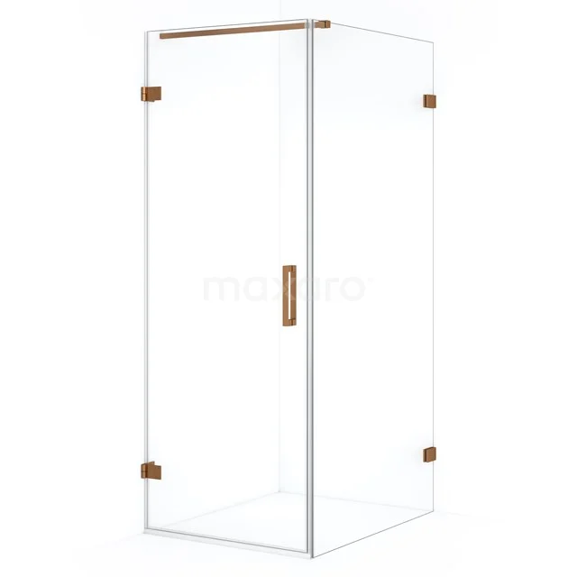 Diamond Douchecabine | 100x80 cm Koper Helder glas Draaideur Rechthoek CDA210810120KP