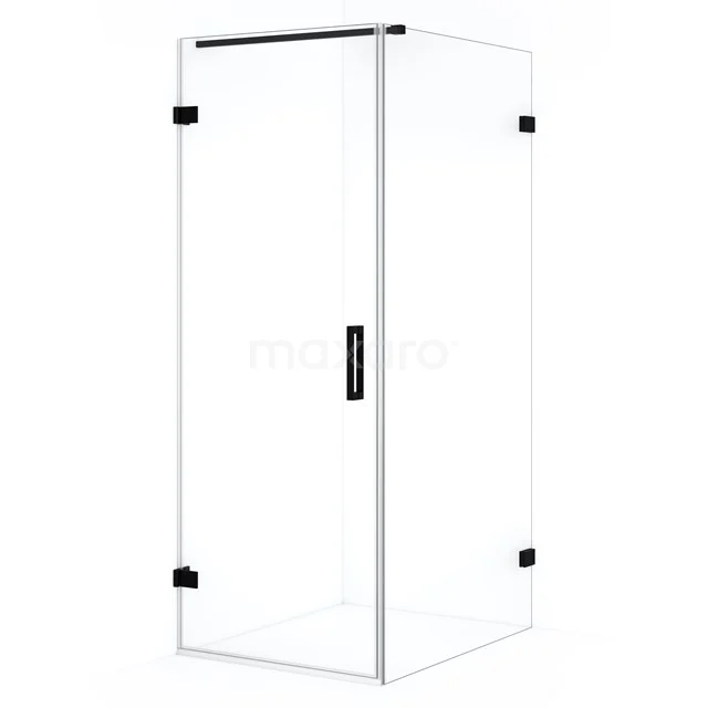 Diamond Shower enclosure | 90x70 cm Matte black Clear glass Pivot door Rectangle CDA210709120MB