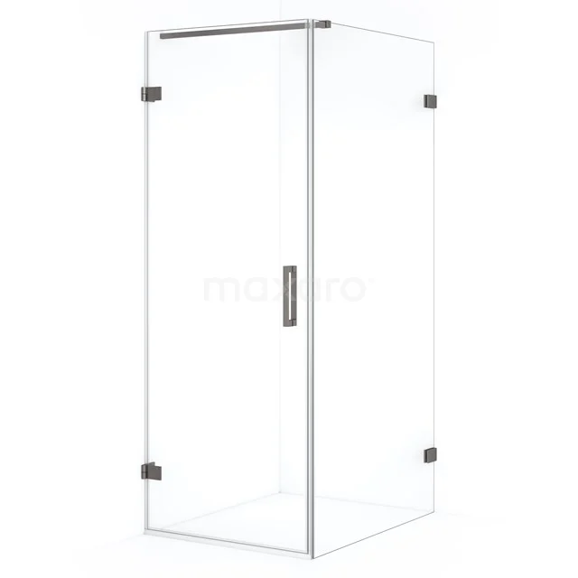 Diamond Shower enclosure | 100x70 cm Black metal Clear glass Pivot door Rectangle CDA210710120ZM