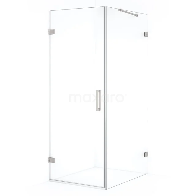 Diamond Douchecabine | 100x80 cm Rvs Helder glas Draaideur Rechthoek CDA210810220BR