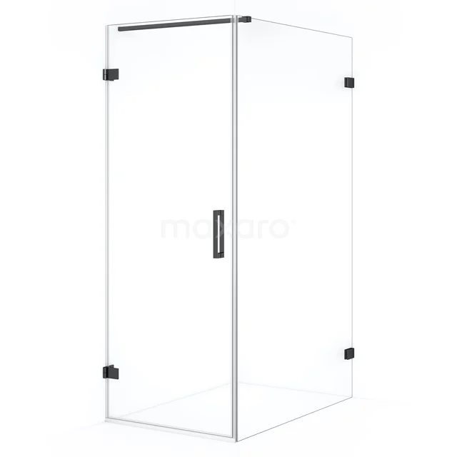 Diamond Shower enclosure | 110x70 cm Black chrome Clear glass Pivot door Rectangle CDA210711120BC