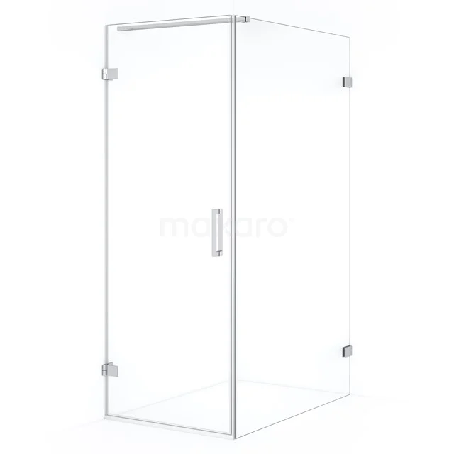 Diamond Shower enclosure | 110x70 cm Chrome Clear glass Pivot door Rectangle CDA210711120C