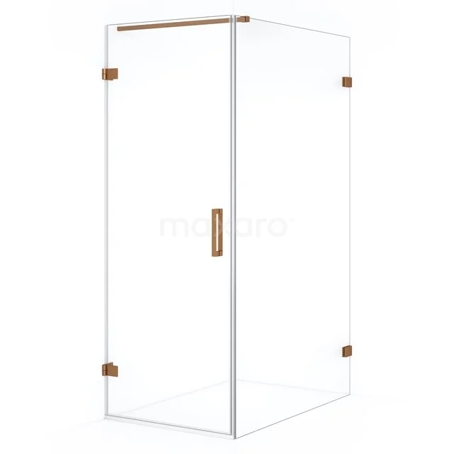 Diamond Shower enclosure | 110x70 cm Copper Clear glass Pivot door Rectangle CDA210711120KP