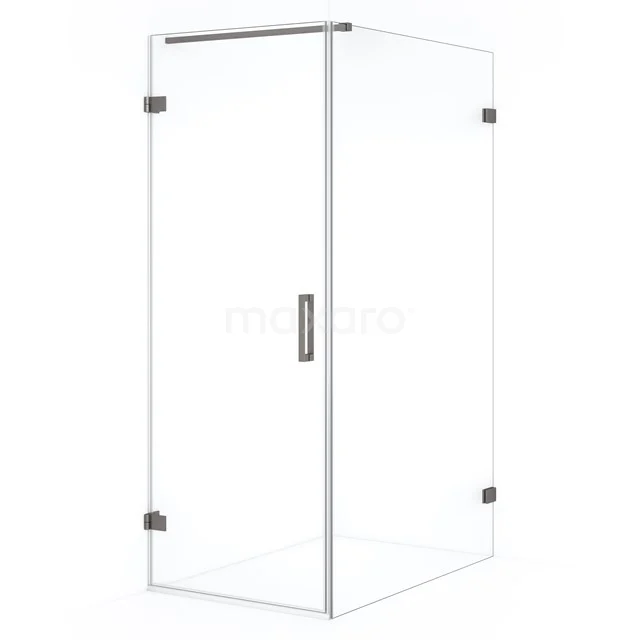 Diamond Duschkabine | 120x80 cm Schwarzes Metall Drehtür Rechteck CDA210812120ZM Glas Duschkabine mit Eckeinstieg, Klarglas, Edelstahl Details und straffem Design für einen modernen Badezimmerstil.