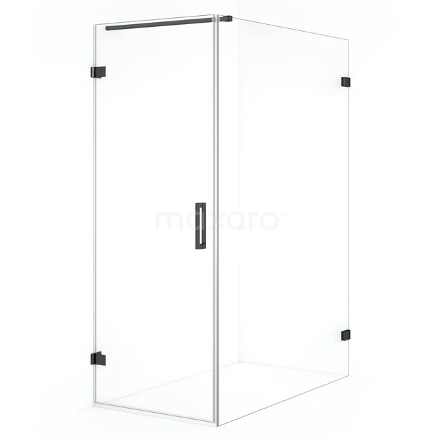 Diamond Shower enclosure | 140x70 cm Black chrome Clear glass Pivot door Rectangle CDA210714120BC