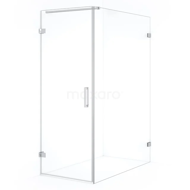 Diamond Shower cabin | 140x70 cm Chrome Clear glass Pivot door Rectangle CDA210714120C Glass shower enclosure with corner step, transparent tempered glass and sleek design, ideal for a modern bathroom.