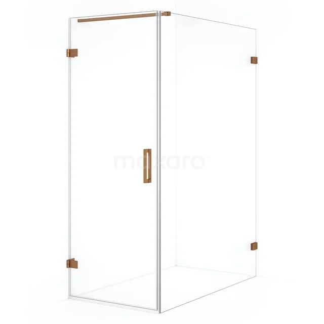 Diamond Shower enclosure | 130x70 cm Copper Clear glass Pivot door Rectangle CDA210713120KP
