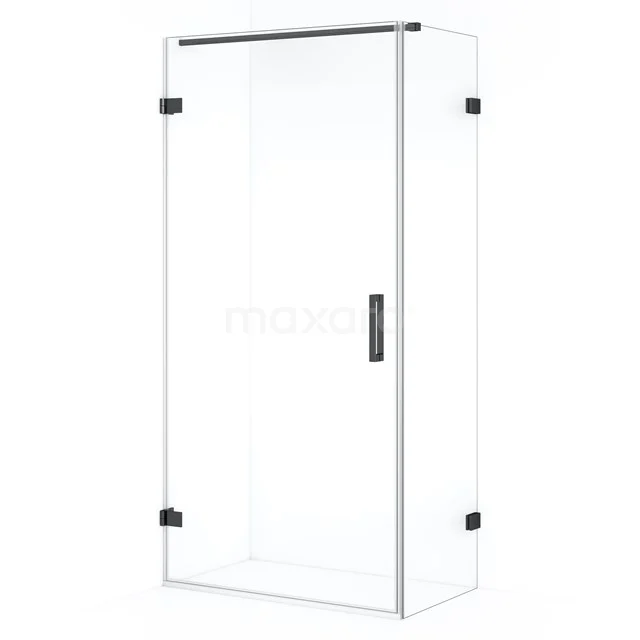 Diamond Shower enclosure | 90x50 cm Black chrome Clear glass Pivot door Rectangle CDA210905120BC