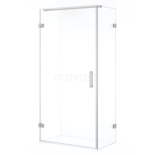 Glass shower enclosure with sliding door, transparent safety glass, modern design and chrome accents, perfect for any bathroom.