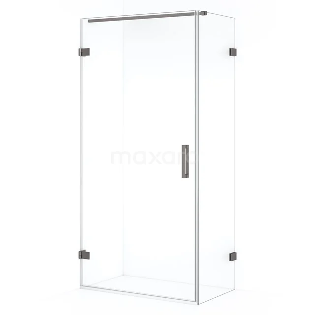Diamond Shower enclosure | 90x50 cm Black metal Clear glass Pivot door Rectangle CDA210905120ZM