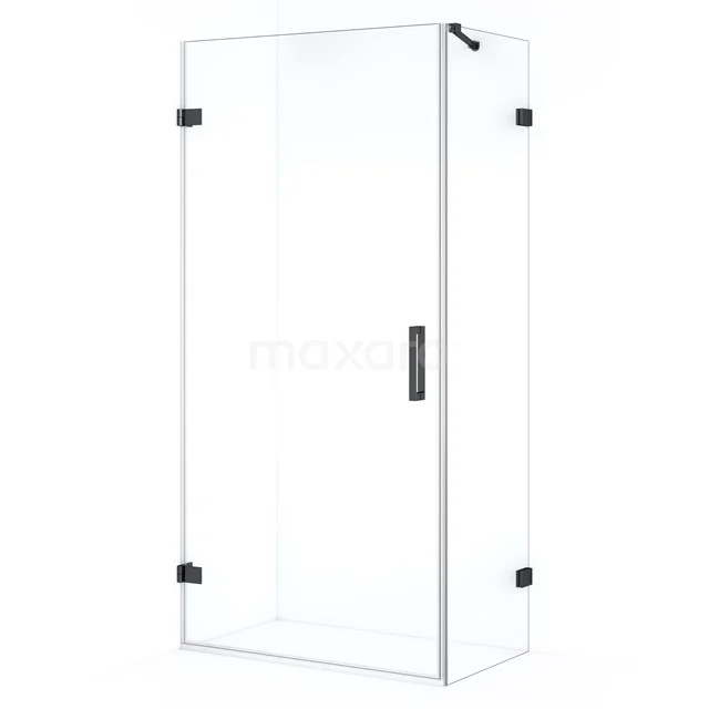 Diamond Douchecabine | 100x50 cm Zwart chroom Helder glas Draaideur Rechthoek CDA211005220BC