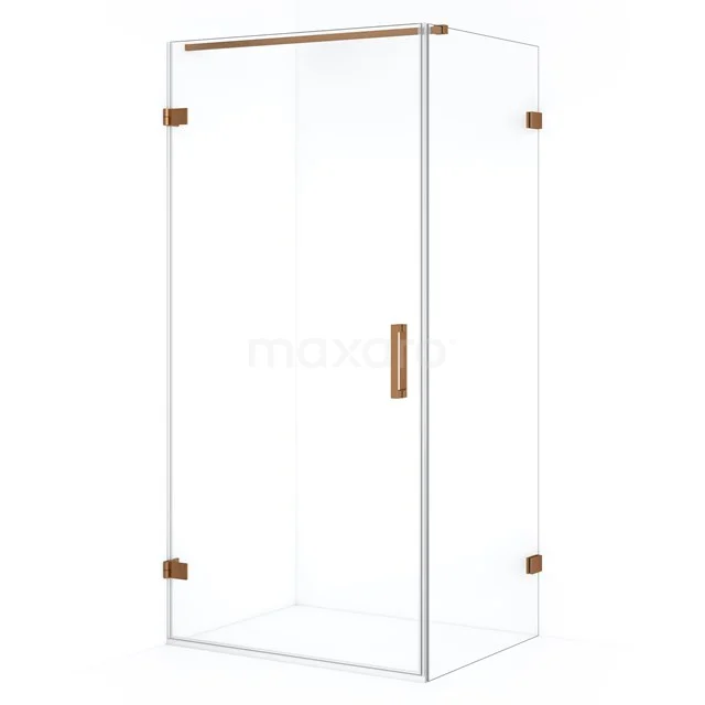 Diamond Douchecabine | 100x70 cm Koper Helder glas Draaideur Rechthoek CDA211007120KP