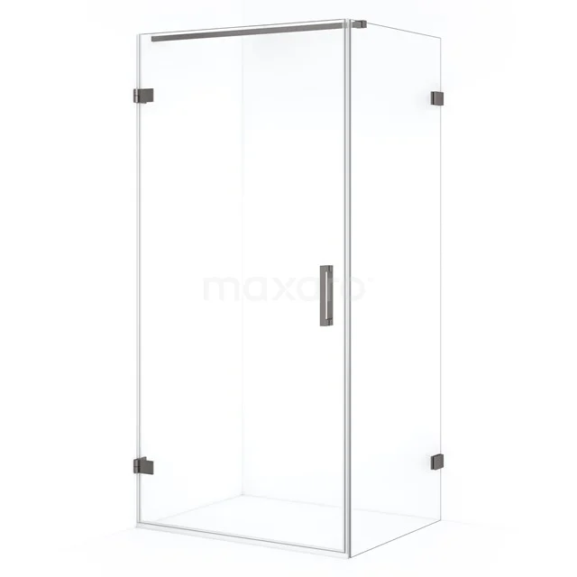 Diamond Shower enclosure | 90x70 cm Black metal Clear glass Pivot door Rectangle CDA210907120ZM