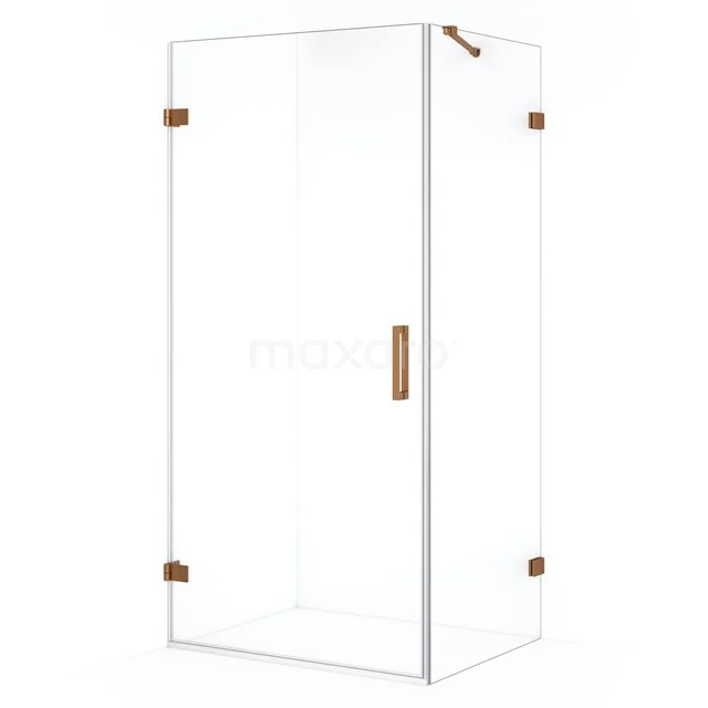 Diamond Shower enclosure | 90x80 cm Copper Clear glass Pivot door Rectangle CDA210908220KP