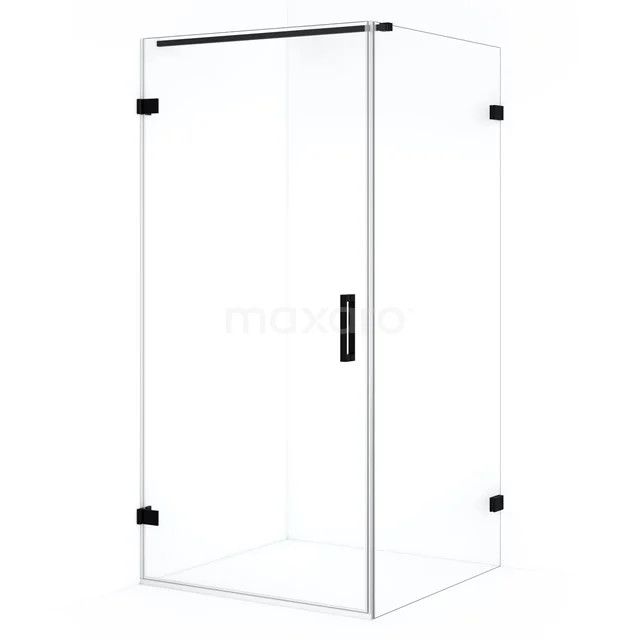 Glas Rechteckige Duschkabine mit Schwarz Akzenten, moderne Stil, ideal für eine stilvolle Badezimmerupgrade.